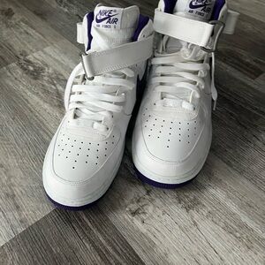 Nike Air Force 1 Mens Sneakers White and Purple